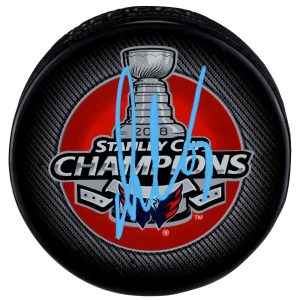 Alex Ovechkin Washington Capitals 2018 Stanley Cup Champions Autographed Stanley Cup Champions Logo Hockey Puck