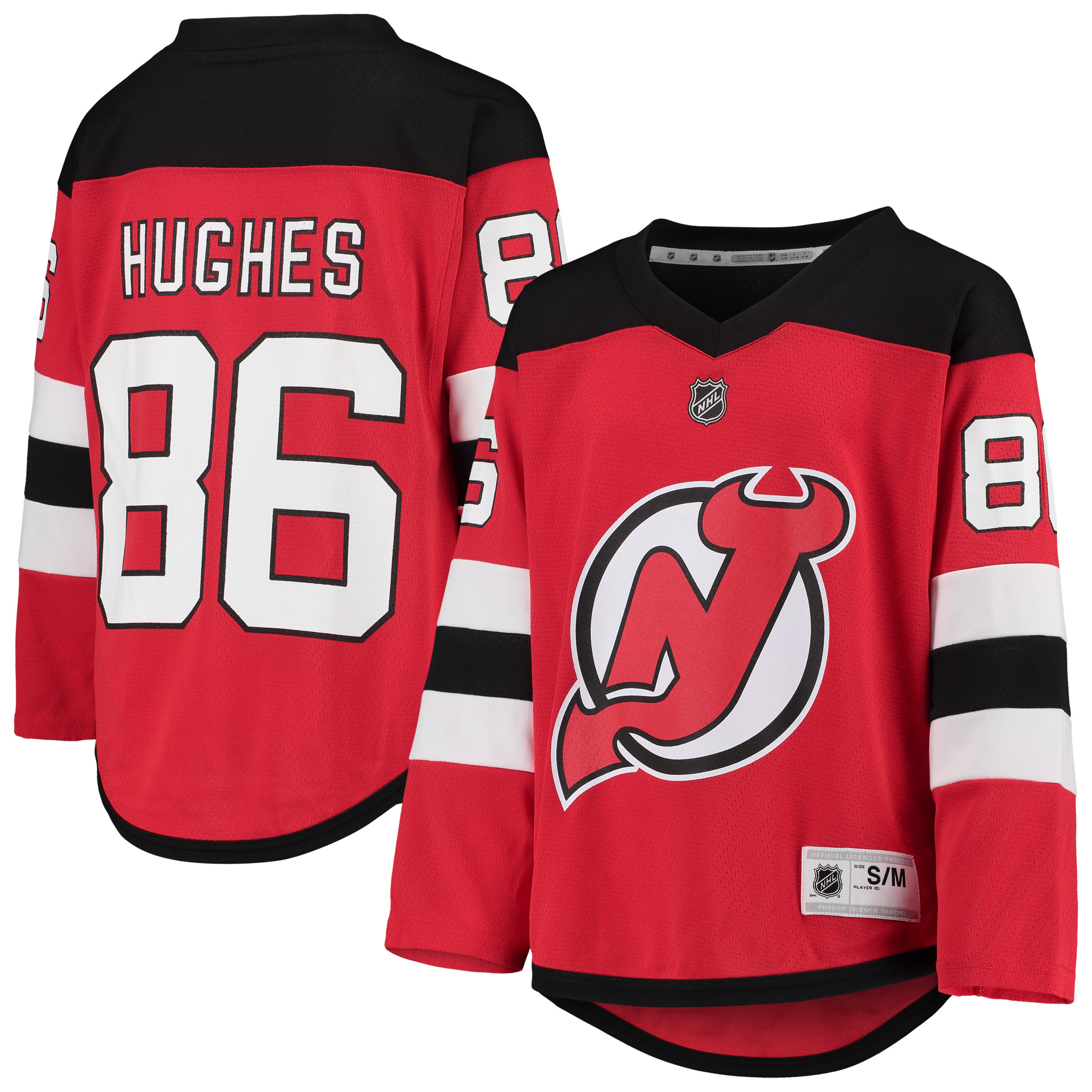 Youth Jack Hughes Red New Jersey Devils Home Player Replica Jersey Youth Jack Hughes Red New Jersey Devils Home Player Replica Jersey