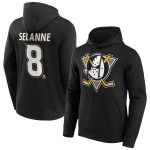 Anaheim Ducks Iconic Name & Number Graphic Hoodie - Black - Teemu Selanne 8 - Mens