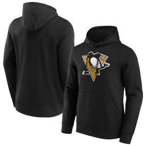 Pittsburgh Penguins Iconic Primary Colour Logo Graphic Hoodie - Black - Mens