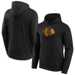 Chicago Blackhawks Iconic Primary Colour Logo Graphic Hoodie - Black - Mens