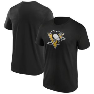 Pittsburgh Penguins Iconic Primary Colour Logo Graphic T-Shirt - Black - Mens