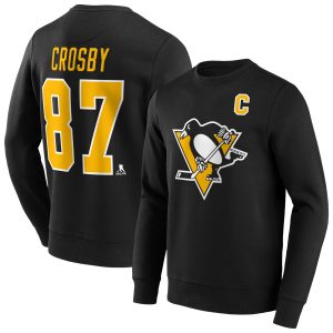 Pittsburgh Penguins Iconic Name & Number Graphic Crew Sweatshirt - Sidney Crosby 87 - Mens