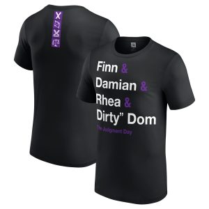 WWE The Judgment Day Names List T-Shirt – Black – Mens WWE The Judgment Day Names List T-Shirt - Black - Mens