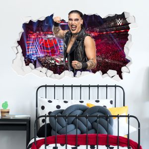 WWE Rhea Ripley Broken Wall Sticker - 120cm width x 65cm height