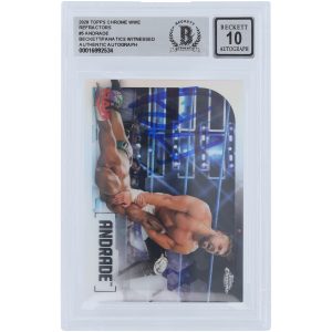 Andrade WWE Autographed 2020 Topps Chrome Refractor #5 Beckett Fanatics Witnessed Authenticated 10 Card