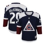 Colorado Avalanche Fanatics Replica Alternate Jersey - Black - Nathan MacKinnon - Youth