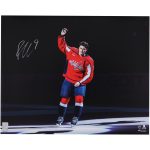Ryan Leonard Washington Capitals Autographed 16" x 20" Red Jersey Saluting the Crowd Photograph