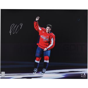 Ryan Leonard Washington Capitals Autographed 16" x 20" Red Jersey Saluting the Crowd Photograph