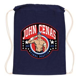 John Cena Final Match 100% Cotton Drawstring Bag  - Navy