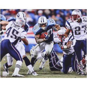 Eddie George Tennessee Titans Autographed 16" x 20" Run vs. New England Patriots Photograph
