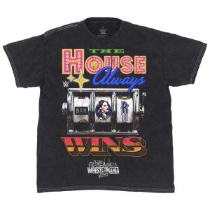 Men's Ripple Junction Black Rhea Ripley WrestleMania 42 The House Always Wins T-Shirt