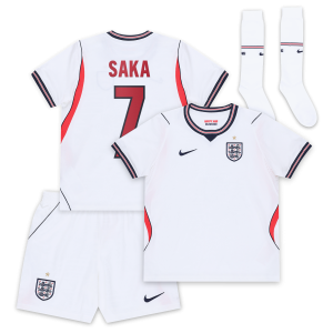 England Nike Home Stadium Mini Kit 2026 - Little Kids with Saka 7 printing