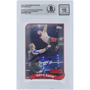 Sami Zayn WWE Autographed 2018 Topps Heritage #66 Beckett Fanatics Witnessed Authenticated 10 Card Sami Zayn WWE Autographed 2018 Topps Heritage #66 Beckett Fanatics Witnessed Authenticated 10 Card