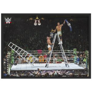 WWE Grayson Waller and Austin Theory Ladder Match WrestleMania Poster - Framed A3