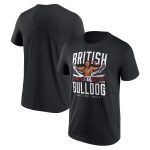 WWE British Bulldog Flag T-Shirt - Black - Mens