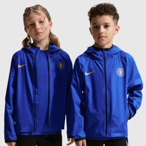 Chelsea Nike Academy Pro Hooded Rain Jacket - Bright Blue - Kids