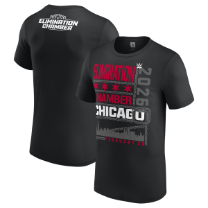 Men's Black Elimination Chamber 2026 Chicago L Train T-Shirt