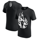 Men's Black Seth Rollins Flames T-Shirt