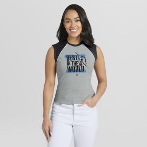 Women's WEAR by Erin Andrews Gray CM Punk Cropped Raglan Tank Top