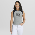Women's WEAR by Erin Andrews Gray Rhea Ripley Cropped Raglan Tank Top