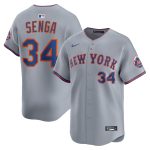 New York Mets Nike MLB Limited Road Jersey - Grey - Kodai Senga - Mens