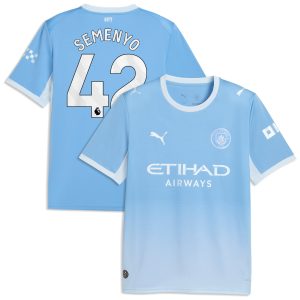 Manchester City PUMA Home Shirt 2026-27 with Semenyo 42 printing